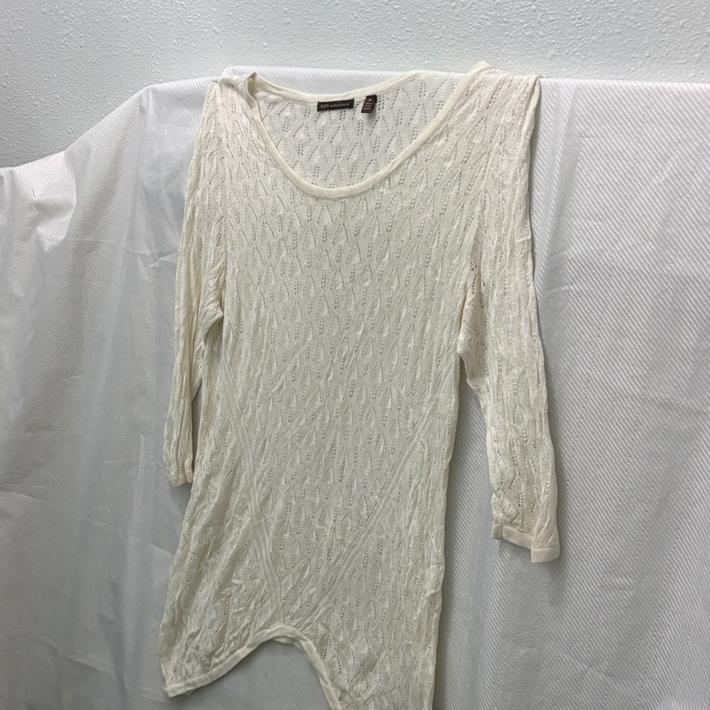 525 -America Cream Textured Women's Blouse